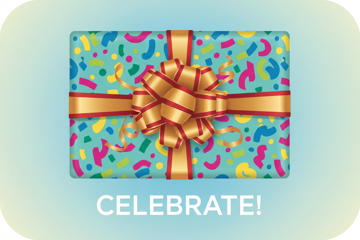 no make it rectangle with rounded edges and it should a look like a gift box wrapped from top view